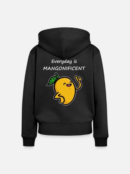 Exotische Mango Shake Veganerin - Frauen Premium Bio Zip Hoodie - Schwarz