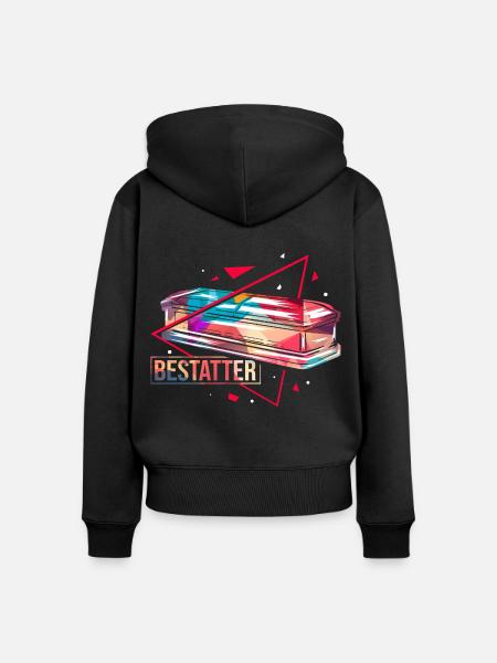 Würdevoller Bestatter Trauerfeier - Frauen Premium Bio Zip Hoodie - Schwarz