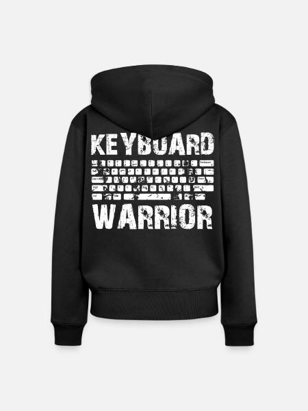 Keyboard Warrior - Frauen Premium Bio Zip Hoodie - Schwarz