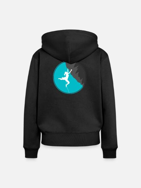 Klettern - Frauen Premium Bio Zip Hoodie - Schwarz