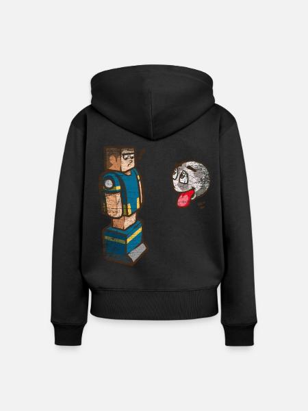 Begeisterter Tischfußball Torjäger - Frauen Premium Bio Zip Hoodie - Schwarz