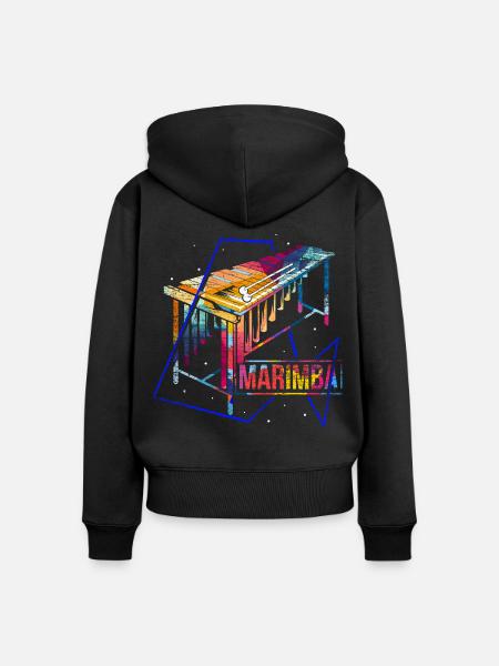 Klangstarke Marimba Perkussion - Frauen Premium Bio Zip Hoodie - Schwarz