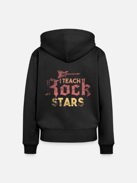 Gitarrenlehrer Geschenk - Frauen Premium Bio Zip Hoodie - Schwarz