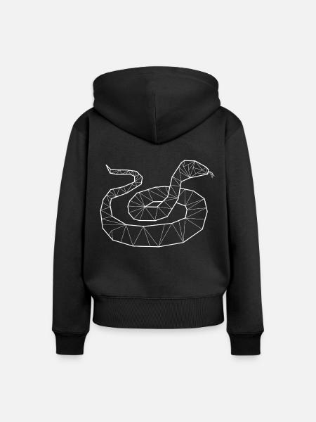 Geometrische Python Würgeschlange - Frauen Premium Bio Zip Hoodie - Schwarz