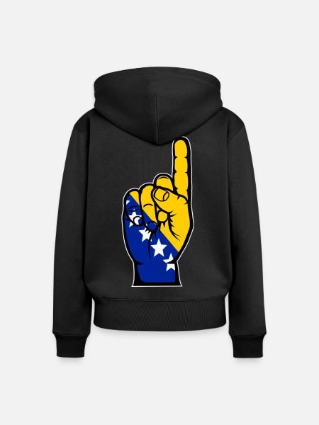 Bosnien Flagge Nummer 1 - Frauen Premium Bio Zip Hoodie - Schwarz