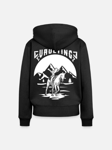 Kühne Voltigierakrobatin Turnier - Frauen Premium Bio Zip Hoodie - Schwarz