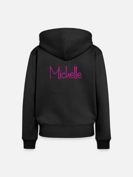 Michelle Neon-Handschrift - Frauen Premium Bio Zip Hoodie - Schwarz