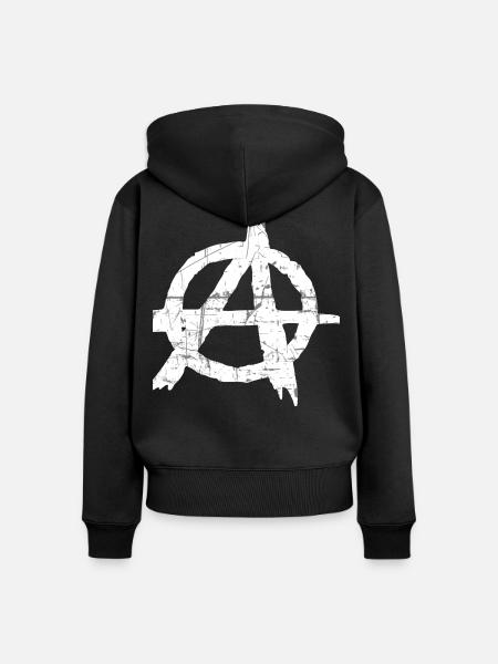 Grunge Anarchie Graffiti Symbol - Frauen Premium Bio Zip Hoodie - Schwarz