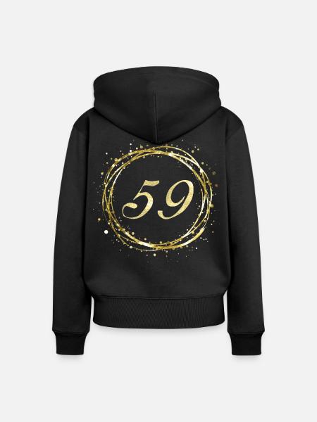 59 - Frauen Premium Bio Zip Hoodie - Schwarz