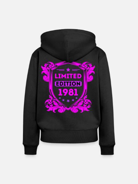 1981 - Frauen Premium Bio Zip Hoodie - Schwarz