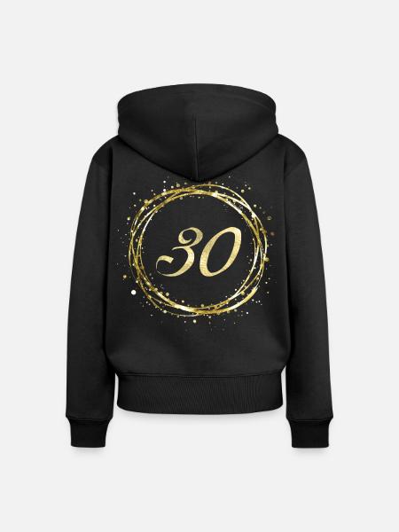 30 - Frauen Premium Bio Zip Hoodie - Schwarz