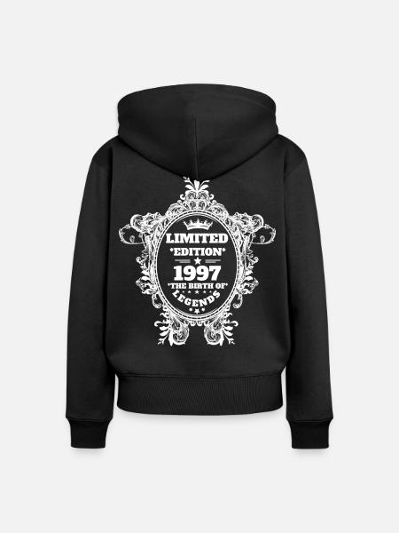 1997 - Frauen Premium Bio Zip Hoodie - Schwarz