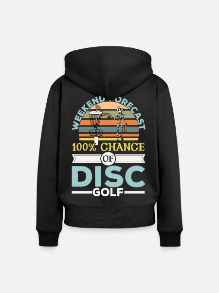 100% Chance auf Scheibengolf Frolf Freizeit-Werfer - Frauen Premium Bio Zip Hoodie - Schwarz