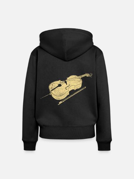 Leidenschaftlicher Cellist Orchester - Frauen Premium Bio Zip Hoodie - Schwarz
