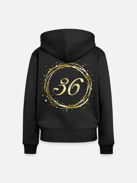 36 - Frauen Premium Bio Zip Hoodie - Schwarz