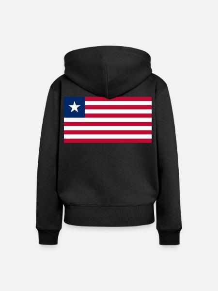 Liberia - Frauen Premium Bio Zip Hoodie - Schwarz