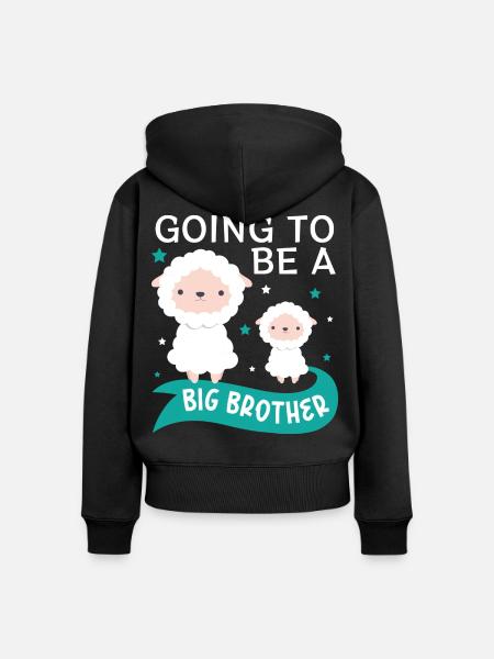 Ich Werde Bald Großer Bruder - Frauen Premium Bio Zip Hoodie - Schwarz
