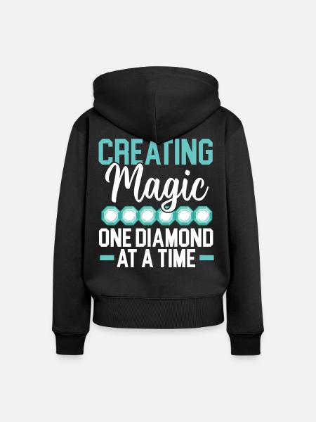Diamantmalerei Handwerkszeug Diamantmaler - Frauen Premium Bio Zip Hoodie - Schwarz