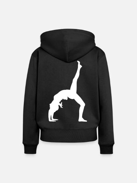 Gymnastik Tänzerin - Frauen Premium Bio Zip Hoodie - Schwarz
