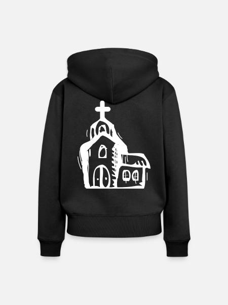 Kirche - Frauen Premium Bio Zip Hoodie - Schwarz
