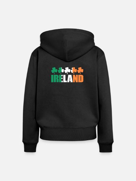 Irland - Frauen Premium Bio Zip Hoodie - Schwarz