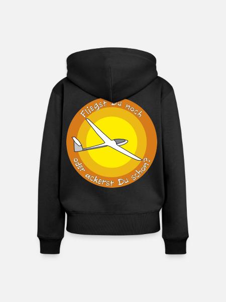 fliegst Du noch - Frauen Premium Bio Zip Hoodie - Schwarz