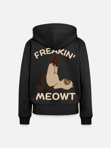 Freakin Meowt - Frauen Premium Bio Zip Hoodie - Schwarz