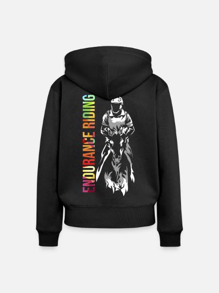 Ausdauernder Vielseitigkeitsritt Turnier - Frauen Premium Bio Zip Hoodie - Schwarz