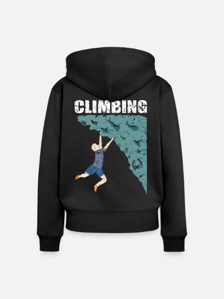 Klettern Climbing Kletterer Climber - Frauen Premium Bio Zip Hoodie - Schwarz