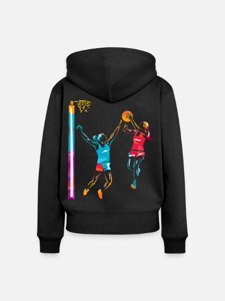 Temporeicher Netzball Mannschaftssport - Frauen Premium Bio Zip Hoodie - Schwarz