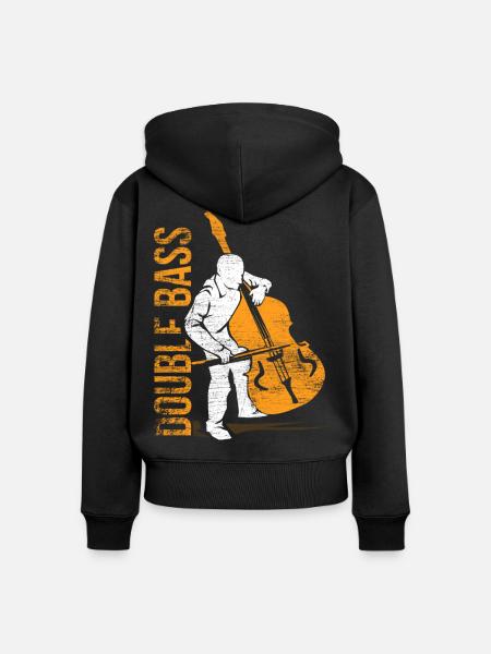 Sonorer Kontrabass Kammerorchester - Frauen Premium Bio Zip Hoodie - Schwarz
