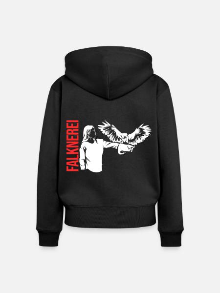 Leidenschaftliche Falknerei Beizjagd - Frauen Premium Bio Zip Hoodie - Schwarz