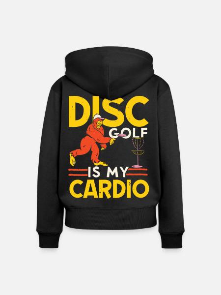 Scheibengolf ist mein Kardiotraining Freizeit-Werf - Frauen Premium Bio Zip Hoodie - Schwarz