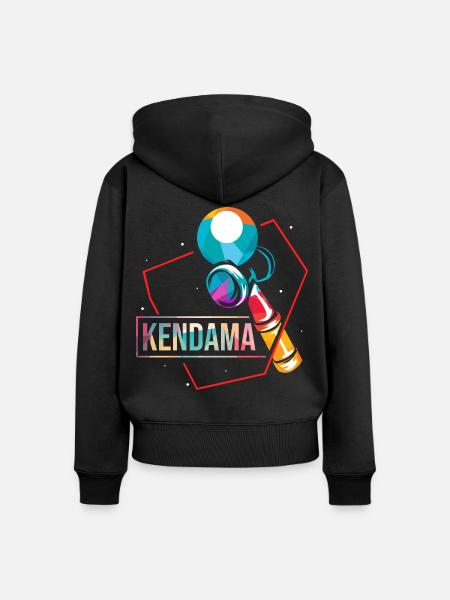 Spritziger Kendama Trickvariation - Frauen Premium Bio Zip Hoodie - Schwarz