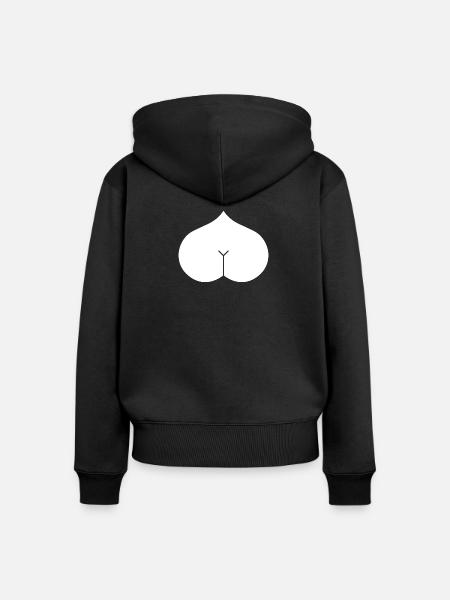 Arsch Herz Popo - Frauen Premium Bio Zip Hoodie - Schwarz