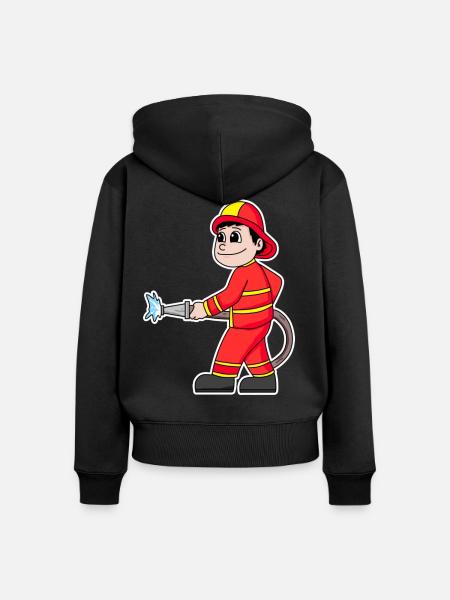 Feuerwehrmann - Frauen Premium Bio Zip Hoodie - Schwarz