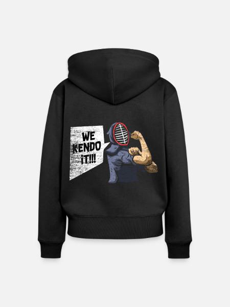 Disziplinierter Kendo Schwertkampf - Frauen Premium Bio Zip Hoodie - Schwarz