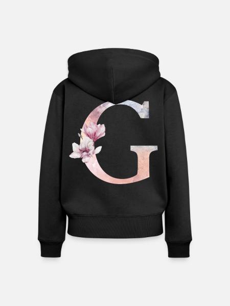 Buchstabe G - Frauen Premium Bio Zip Hoodie - Schwarz