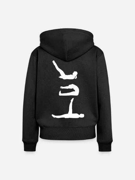Geschmeidige Pilates Bodenmatte - Frauen Premium Bio Zip Hoodie - Schwarz