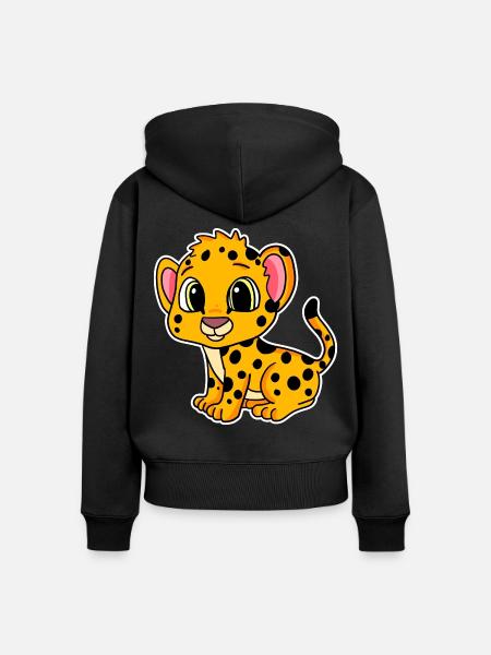 Baby Gepard - Frauen Premium Bio Zip Hoodie - Schwarz
