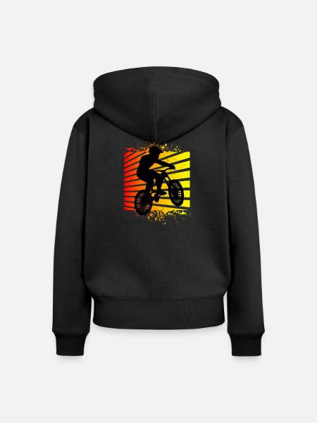 Mountainbike Mountainbiker - Frauen Premium Bio Zip Hoodie - Schwarz