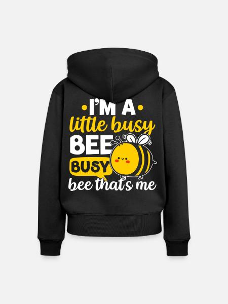 Kleine fleißige Biene - Frauen Premium Bio Zip Hoodie - Schwarz