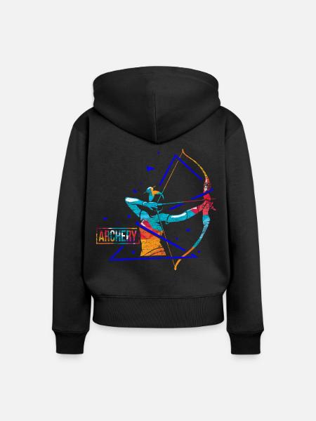 Präziser Bogenschütze Zielscheibe - Frauen Premium Bio Zip Hoodie - Schwarz