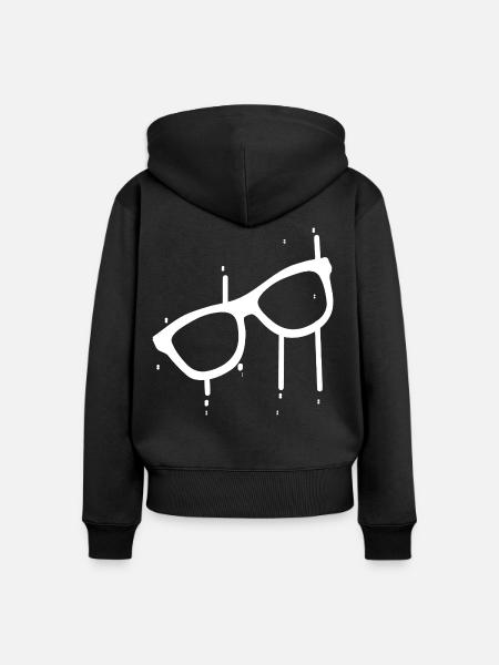 Weiße Sonnenbrille mit Wassertropfen Sommer - Frauen Premium Bio Zip Hoodie - Schwarz