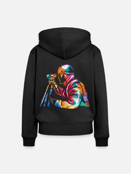 Pfiffiger Vermessungstechniker Kataster - Frauen Premium Bio Zip Hoodie - Schwarz