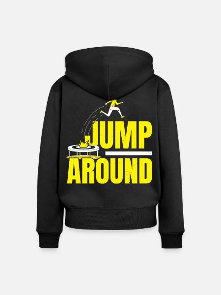 Trampolinspringen Trampolin Trampolin Trampolinspr - Frauen Premium Bio Zip Hoodie - Schwarz