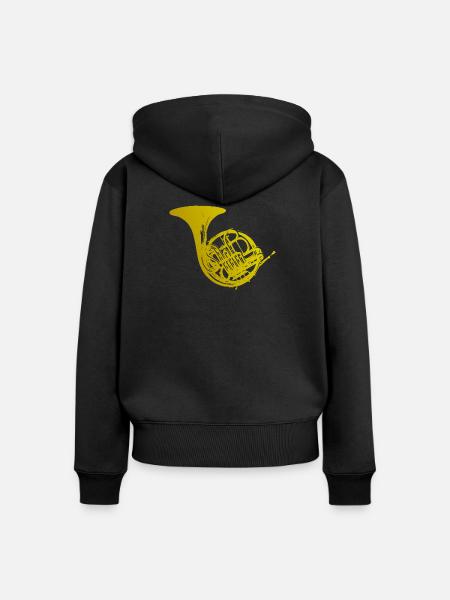 Horn - Frauen Premium Bio Zip Hoodie - Schwarz