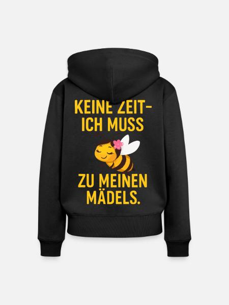 Bienenmädels Keine Zeit - Frauen Premium Bio Zip Hoodie - Schwarz