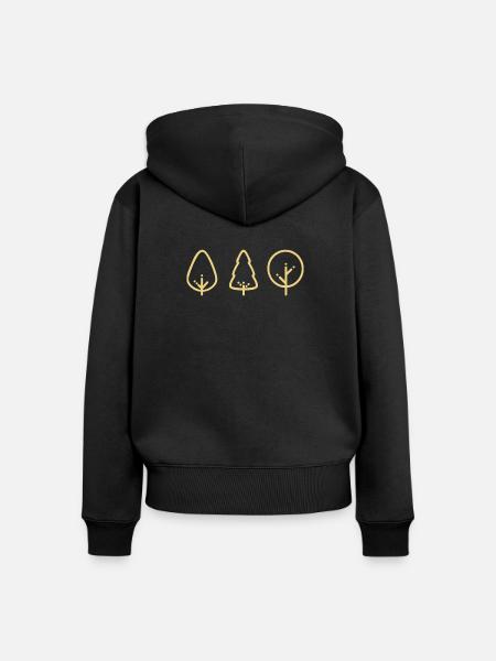 Icon Wald - Frauen Premium Bio Zip Hoodie - Schwarz
