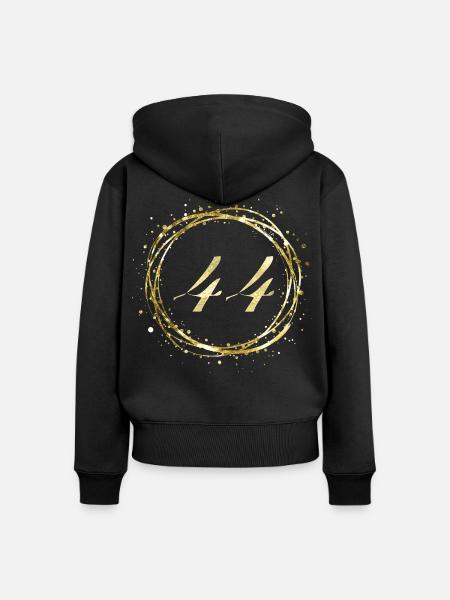 44 - Frauen Premium Bio Zip Hoodie - Schwarz